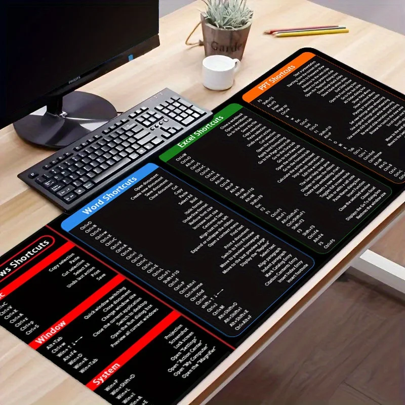 Excel tasti di scelta rapida modello tappetino per Mouse da gioco di grandi dimensioni tappetino per scrivania da ufficio tappetino per tastiera per