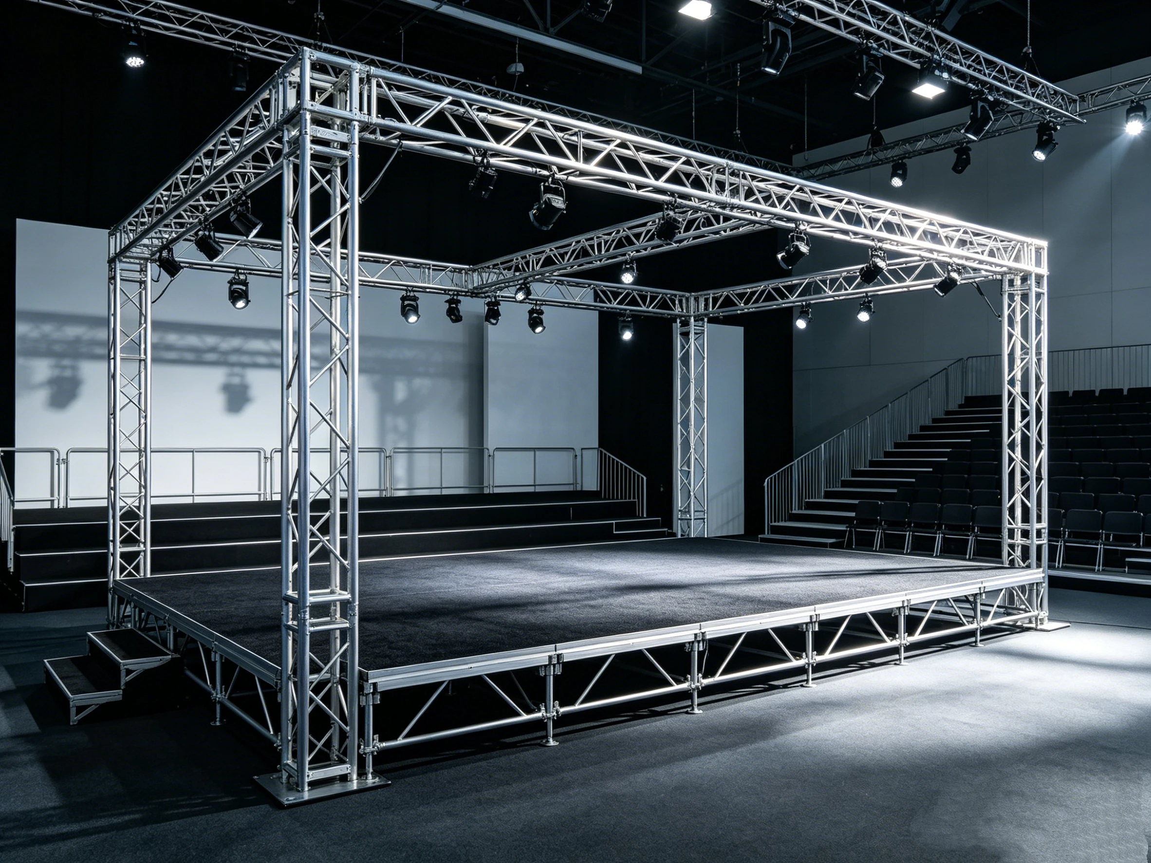 【Direct Factory Sale】Aluminum Alloy Stage Truss Canopy System, 8x5x6m, Quickinstall Lighting Rig For Performances And Events, Cu