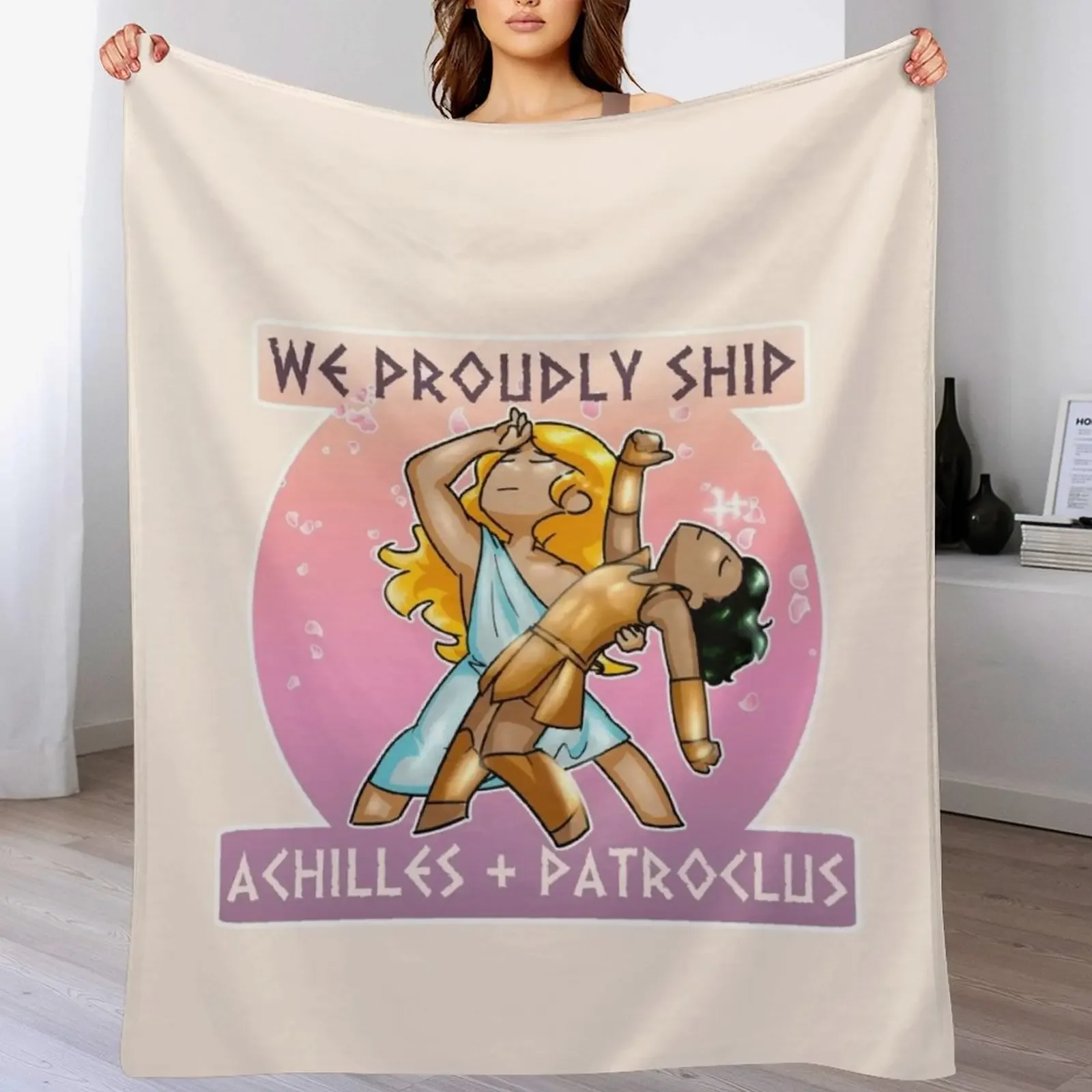 Achilles + Patroclus Throw Blanket Shaggy Furry Soft Blanket for Bedroom Living Room