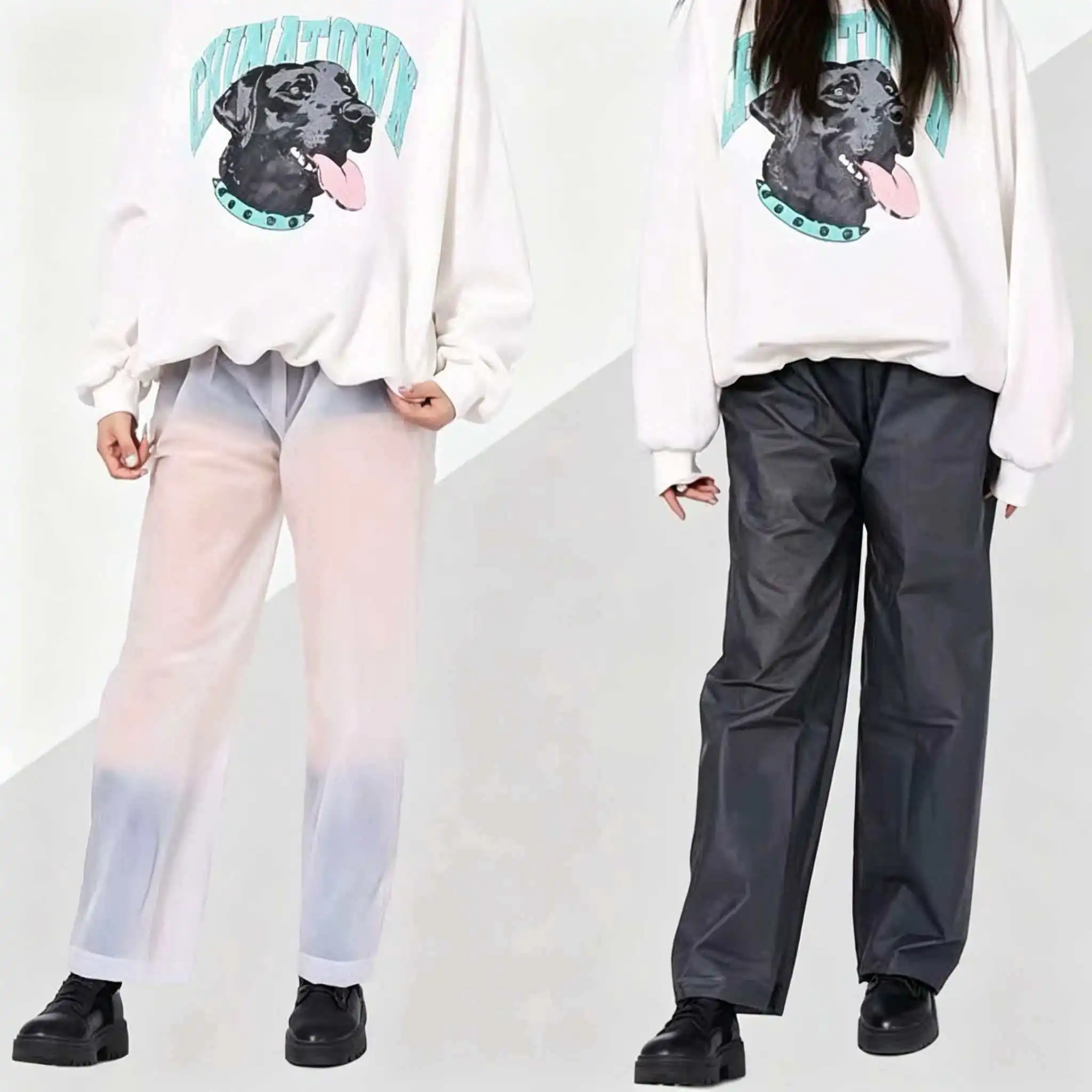 Thickened solid color EVA rain pants, available in multiple colors, essential rain pants for home and trave