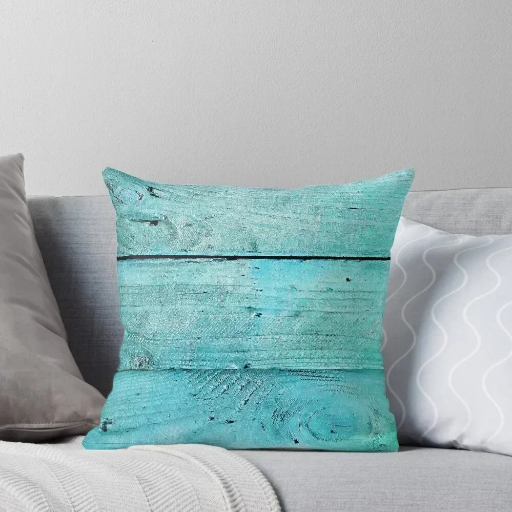 

Beach Decor Stripes Turquoise Coastal Boho Wood (photo of) Throw Pillow Christmas Cushion For Home Decorative Cushion pillow