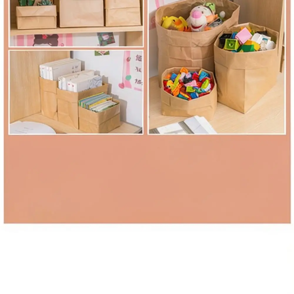Reusable Kraft Paper Organizer Bags Kitchen Pantry Food Storage Thickened Toast Bread Packing Container Supplies