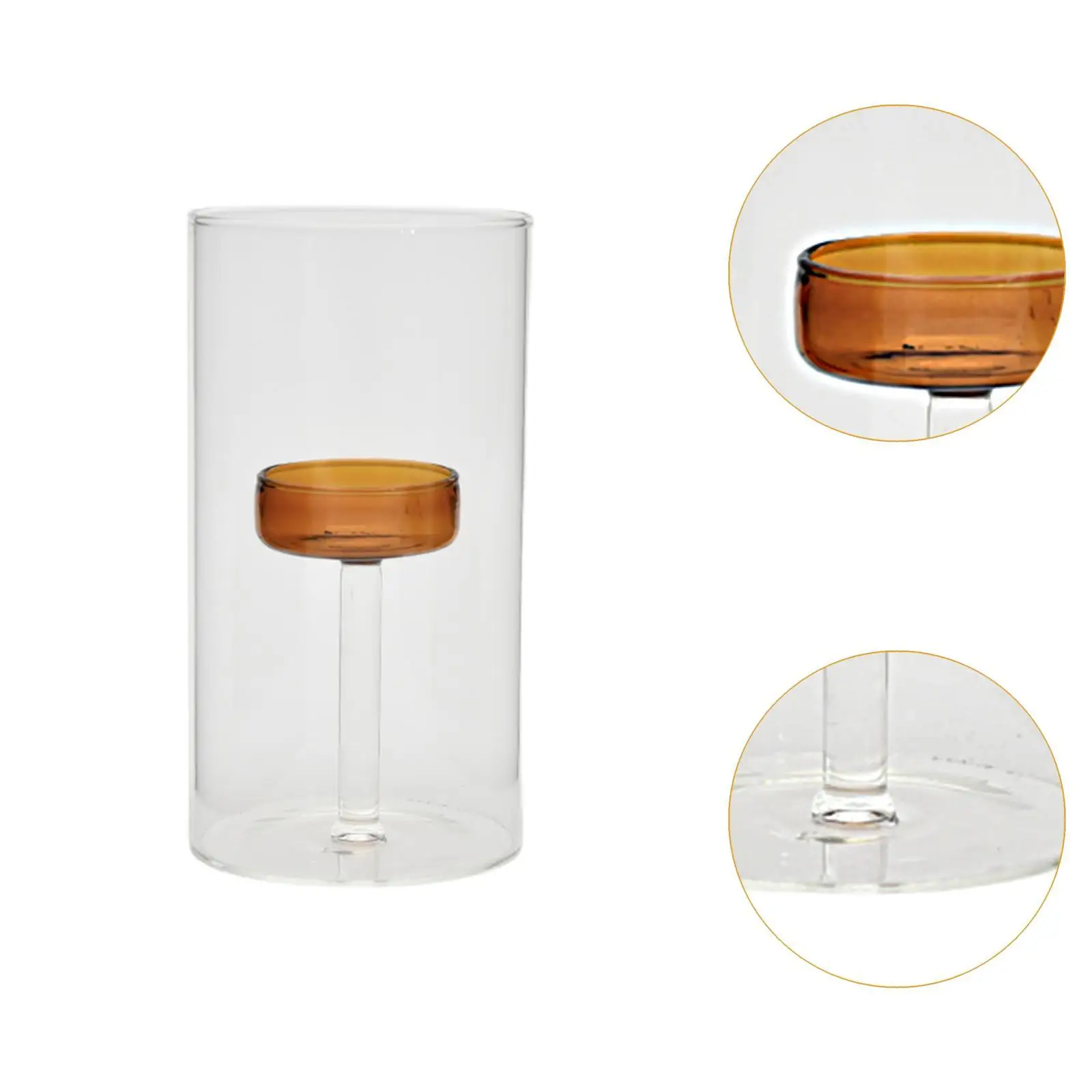 European Pillar Candle Holder Glass Tealight Stand Decorative Ornament for Wedding Holiday Festival Event