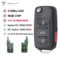 YOCASTY NBGFS93N Flip Car Key 315MHz MQB48 For Volkswagen Jetta Passat Beetle Caddy Multivan Transporter 2015-2019 5K0837202BP