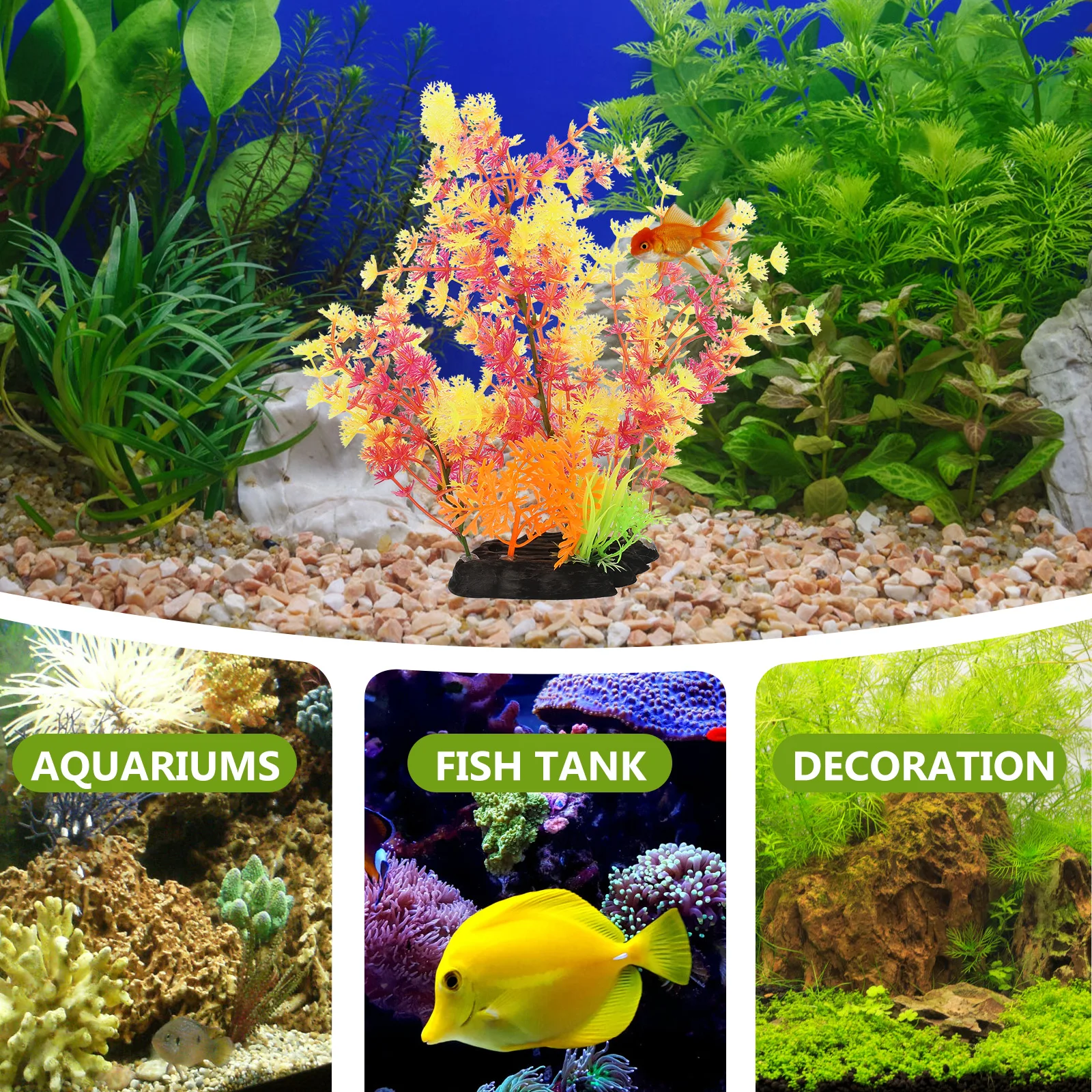 

2Pcs Lifelike Plastic Aquarium Plants Decor Vivid Fish Tank Plant Ornament Decoration