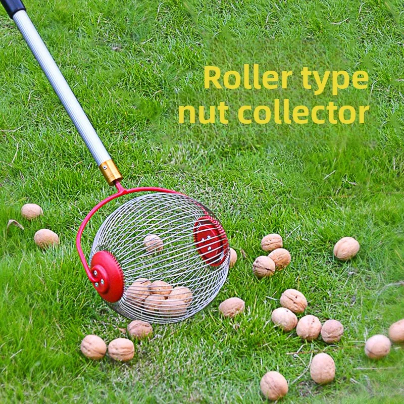 

Nut Gatherer Rolling Nut Collector Picker Adjustable Lightweight Outdoor Manual Tools for Picker up Walnuts Pecans Golf and Ball