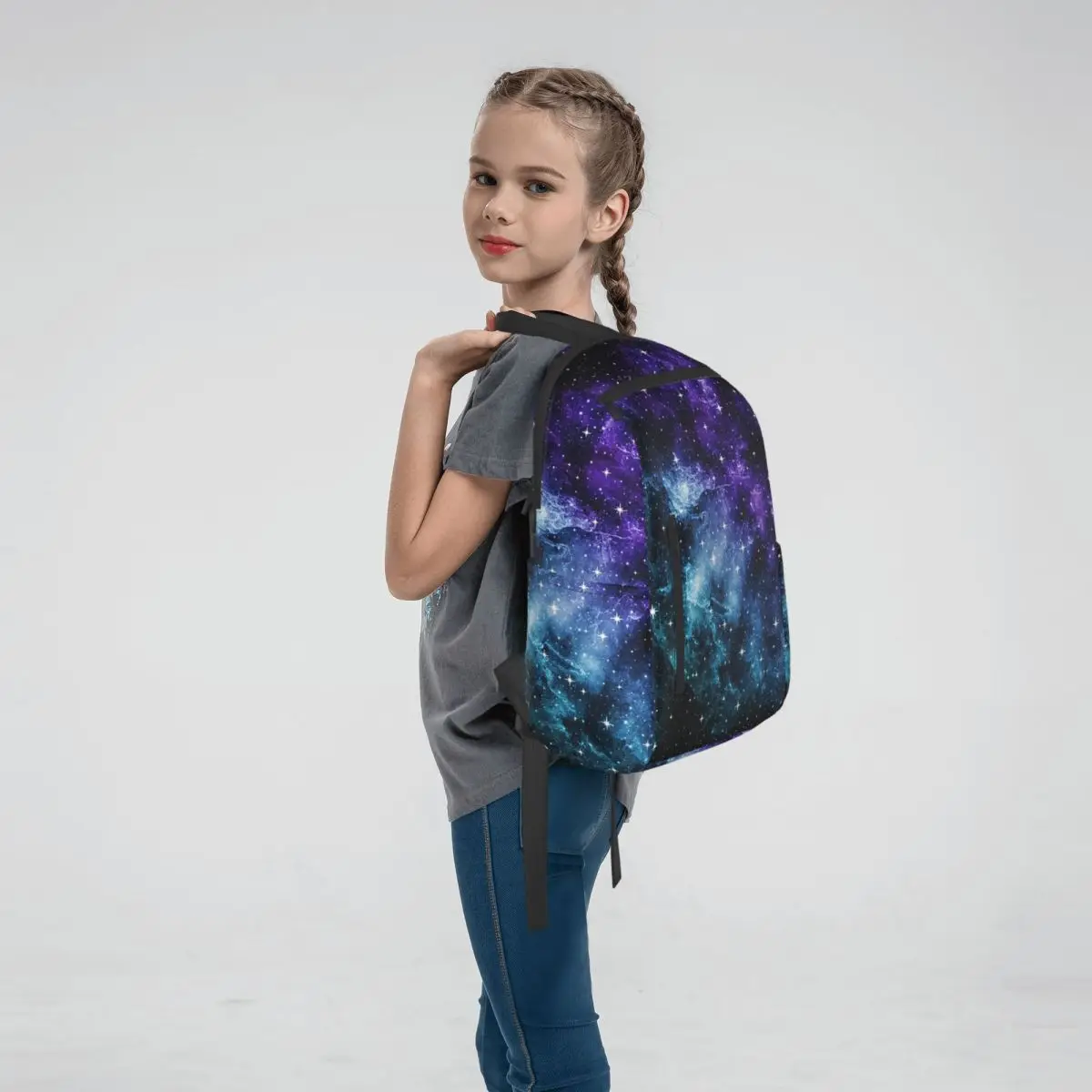 Purple Teal Galaxy Nebula Dream #1 #decor #art Backpack Daypack Boys Girls BookBag School Bag Shoulder Bags for Men Women
