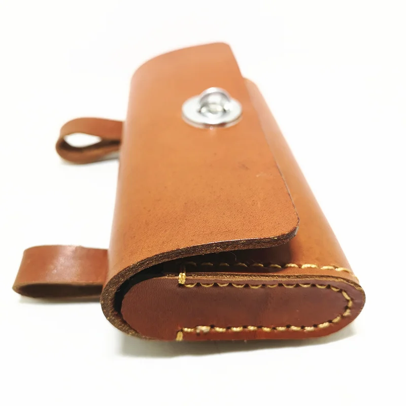 P4 Bicycle Bags100% Pure Leather Retro Bike Hang Bag Handmade Pure Cowhide Saddle Bag Handlebar Bag Bike Equipment Brown16*3*8cm
