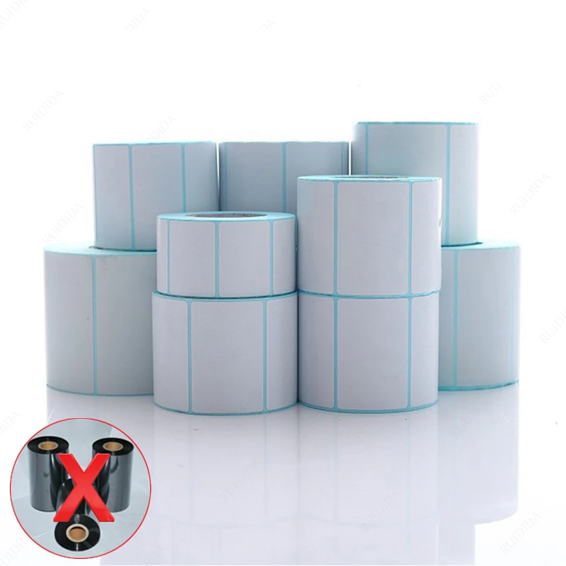 

1Roll Width 40/50/60/70/80/90/100mm Self-Adhesive Stickers Shipping Thermal Label Barcode no Carbon Band Required