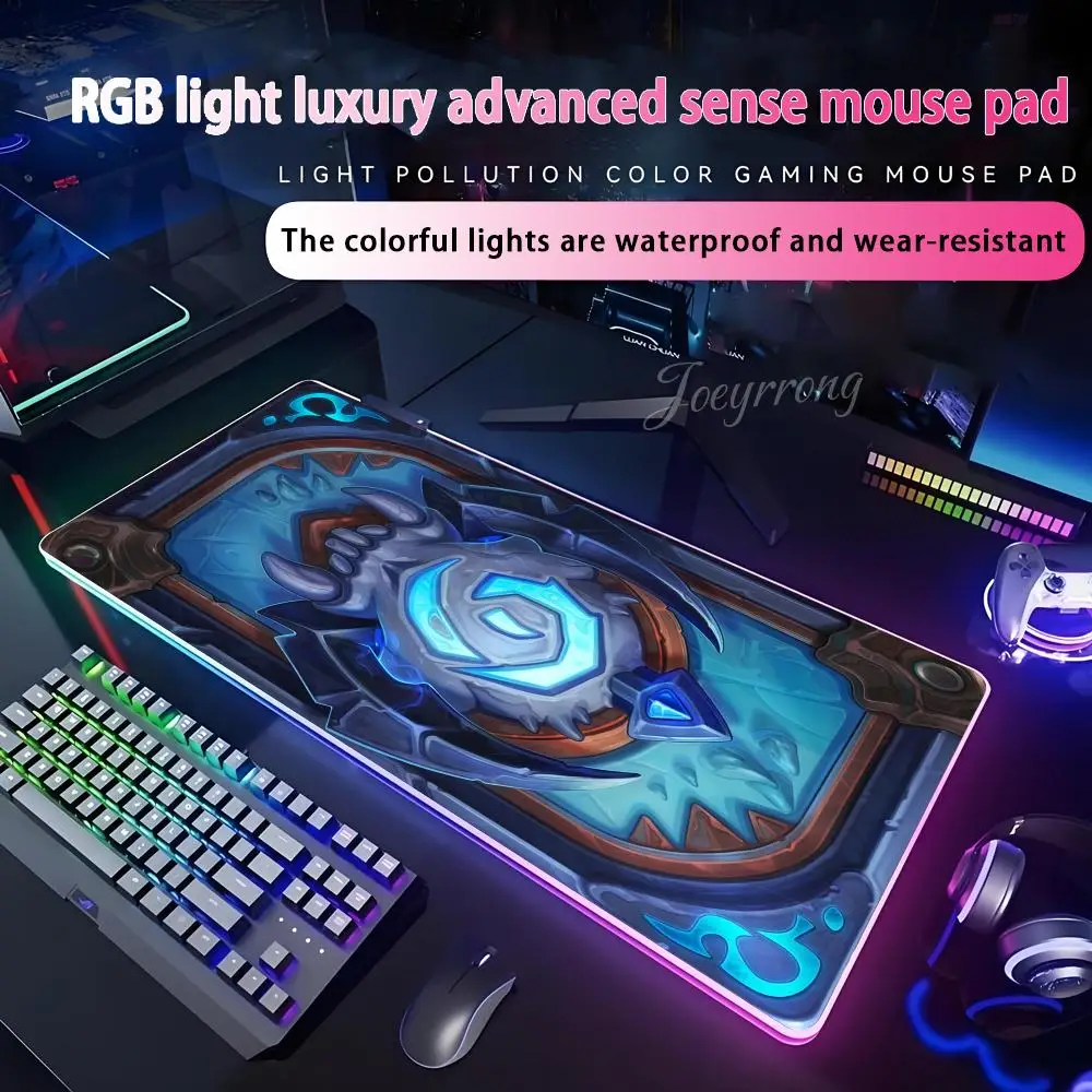 

H-Hearthstones Mouse Pad For FPS eSports RGB Extended Gaming Keyboard LED Mats Large 1000x500mm XXL Gamer