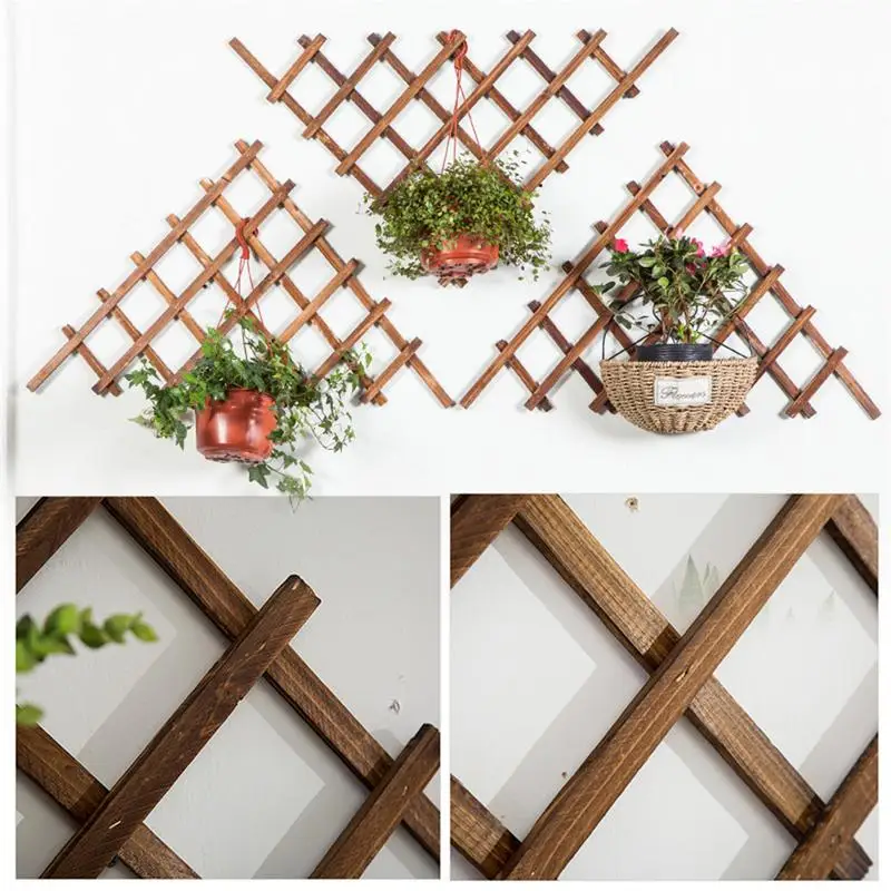 

Wooden Triangle Trellis Expanding Trellis Fence Retractable Fence Plant Fence Anti-corrosion Plant Support Frame For Garden