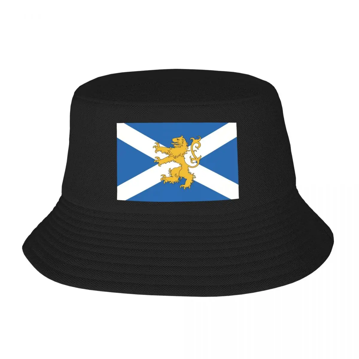 Custom Scotland Scottish Flag With Lion Bucket Hat Women Men Beach Sun Summer Camping Cap