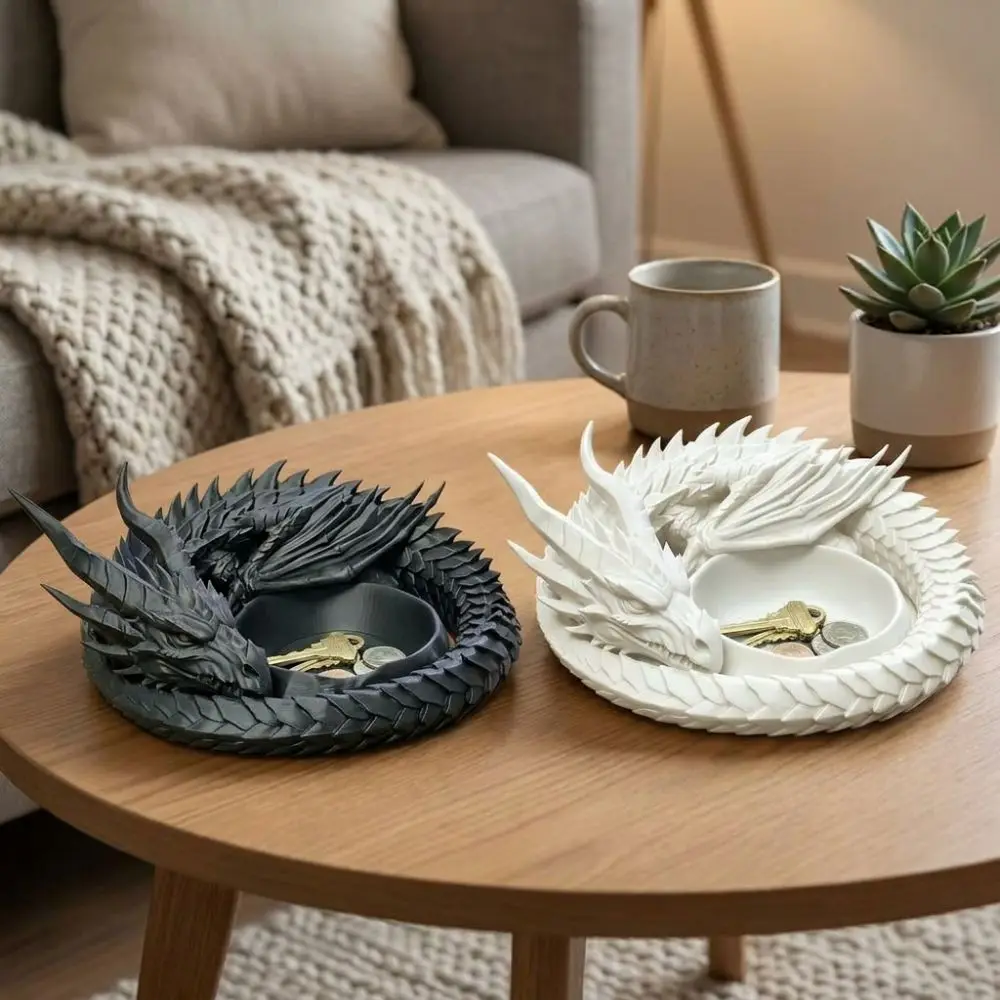 Creative Gothic 3D Printing Dragon Tray Decorative Dark Style Jewelry Storage Tray Plastic Key Ring Storage Case Key Holder