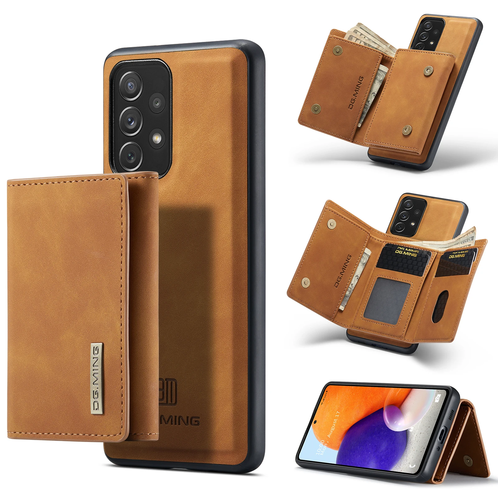 

Luxury Magnetic Leather Wallet Case for Samsung A73 A53 A54 A55 A52 A33 A32 A22 Kickstand Money Credit Card Holder Magnet Cover