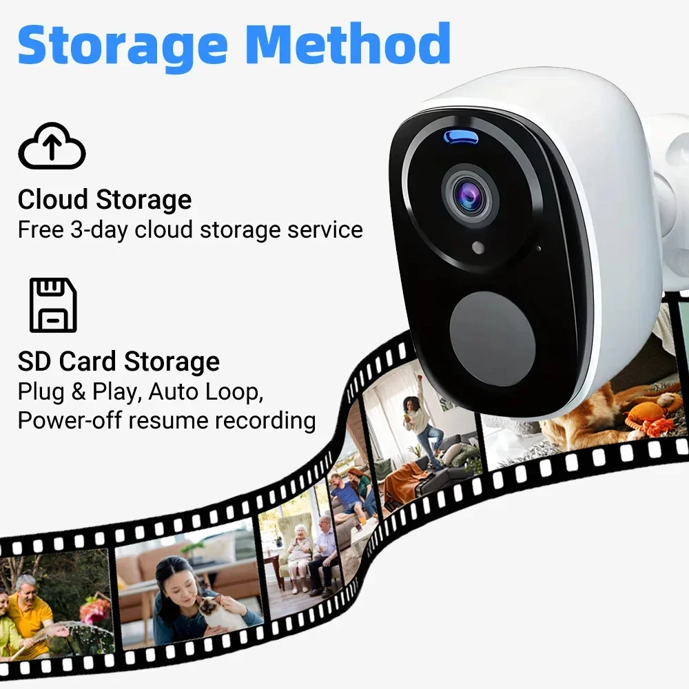 PEGATAH 2K WiFi Rechargeable Battery Camera 2.4G  Wireless Home Surveillance Security Camera Outdoor IP65 Work with O-Kam Pro image 5