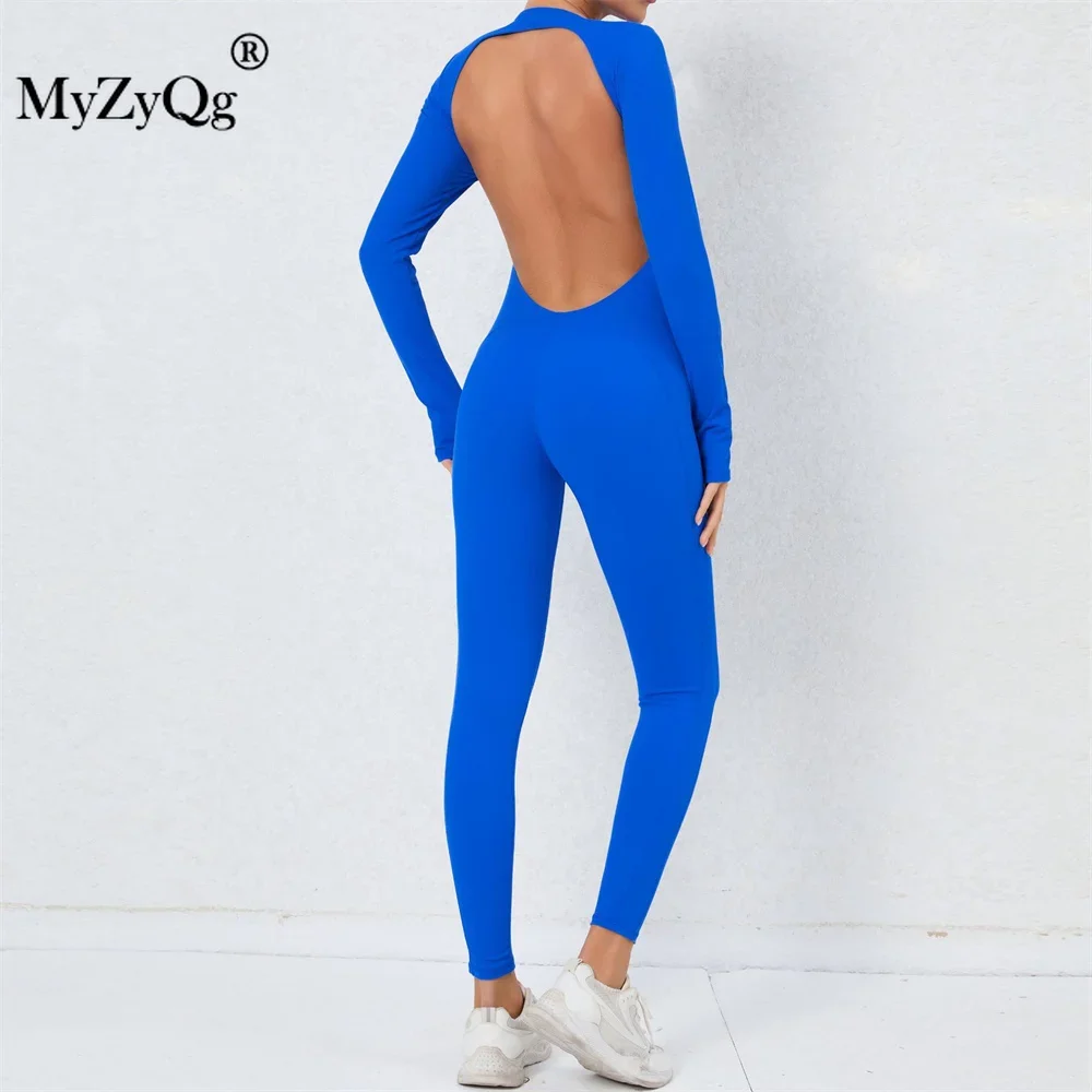 MyZyQg Women Ballet Dance Aerial Finger Cuff  Yoga Jumpsuit Fitness Sports Long Sleeve Tracksuit Bodycon Workout Sportswear