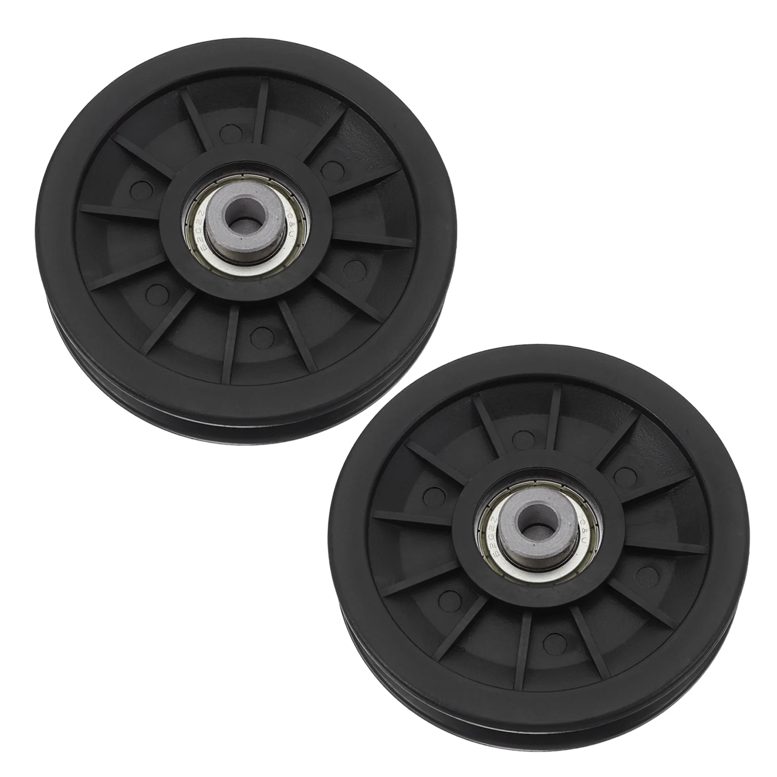 

2Pcs Pulley Accessories for Gym Black Plastic Bearing Wheel 110mm Large Diameter Groove Wheel Cable Replacement