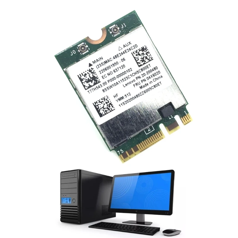 بطاقة واي فاي لاسلكية BCM94352Z 802.11ac 2.4G + 5G BT4.0 1200Mbps NGFF Wlan Card B0KA