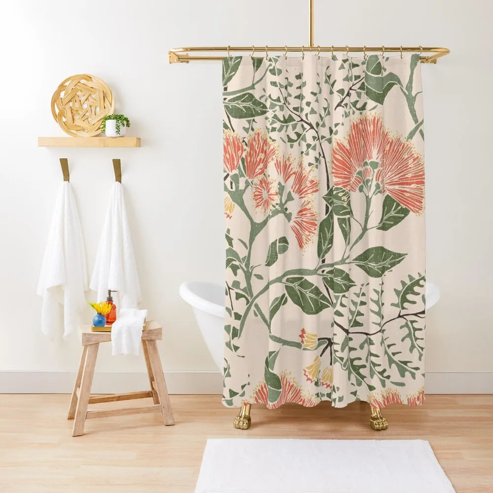 

Pohutukawa Traditional Shower Curtain Bath Curtain Cover Curtain