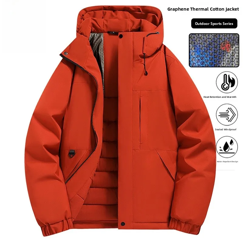 

Уличная водонепроницаемая теплая хлопковая куртка для мужчин и женщин, новинка 2025, осенне-зимняя одежда для скалолазания, модная городская одежда на молнии