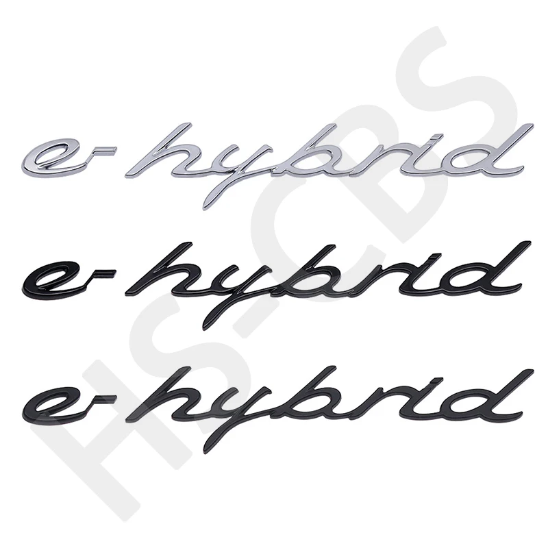 ABS Gloosy Matte Black E-Hybrid Letter Logo Ehybrid Front Hood Emblem Rear Trunk Badge Nameplate Decal Stickers Accessories