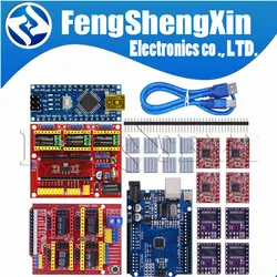 Bouclier CNC V3 V4 pour imprimante 3D, carte d'extension de pilote A4988 NANO 3.0 / UNO R3 avec câble USB