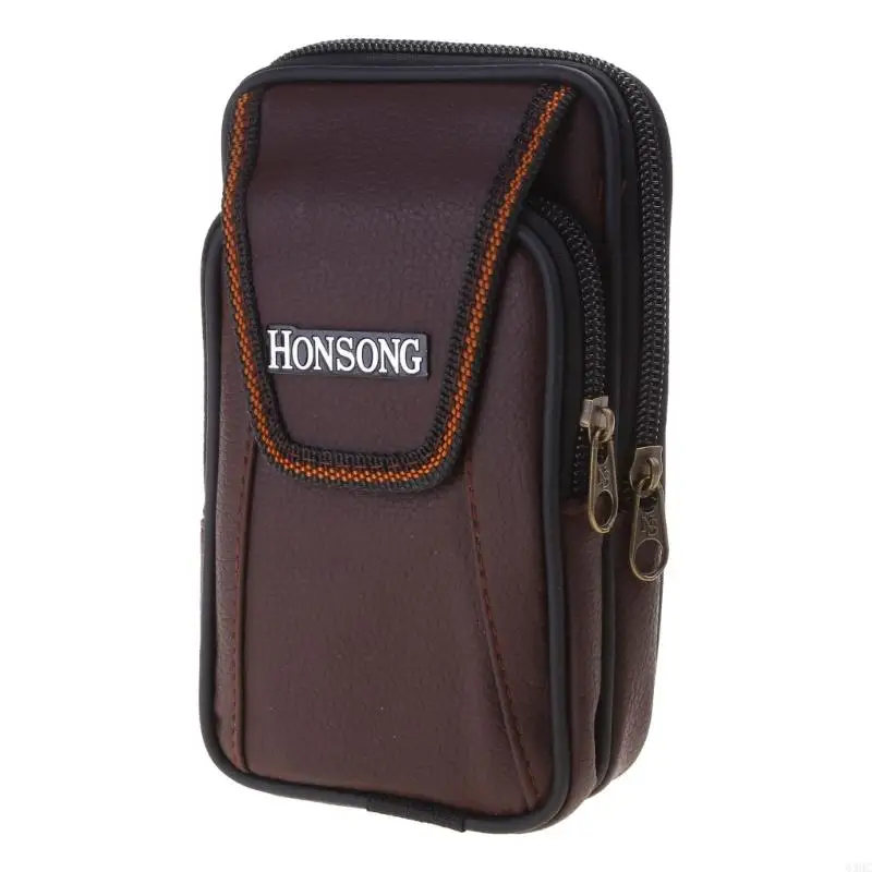 63HC Hombres Vintage Bolsa cuero cuero Múltiple Función POUNTA SPORT BAND CINTO HIP HOOP Holster libre Carretería