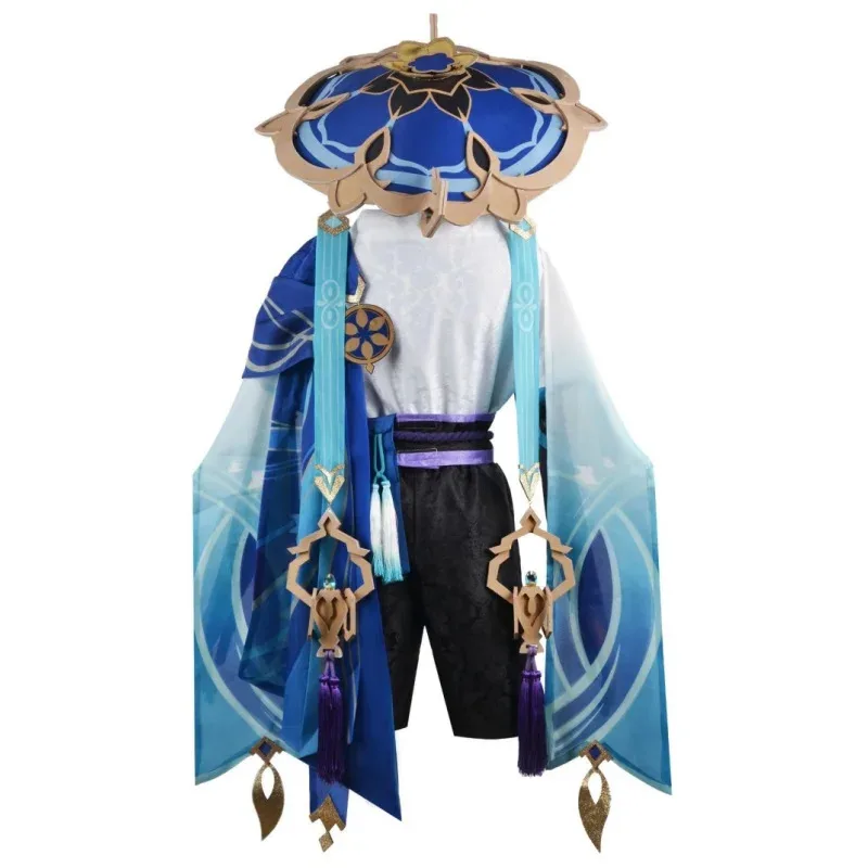 Bear's Den juego Genshin Impact Wanderer Scaramouche Cosplay conjunto completo de ropa peluca sombrero uniformes de Anime Balladeer Kuni nuevo 2025