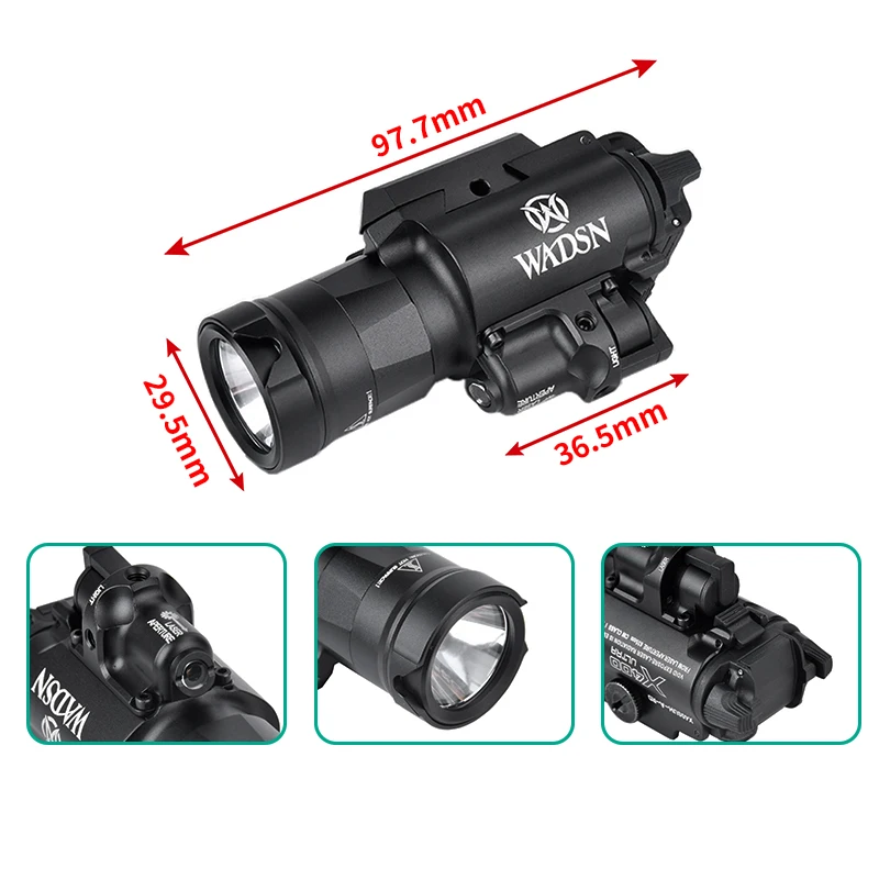 WADSN X400 X400U X400HU-A Metal Hanging Pistol Light Red Dot Aiming Indicator LED High Powerful White Scout Light