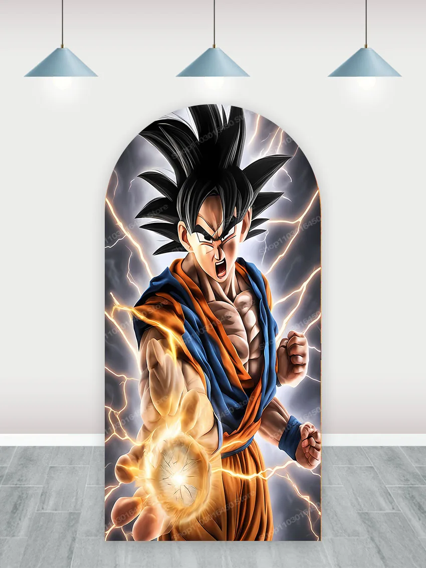 The Dragon Ball Arch Backdrop For Kids Boys Birthday Party Decoration Doublesides Photography Background Polyester Studio Props