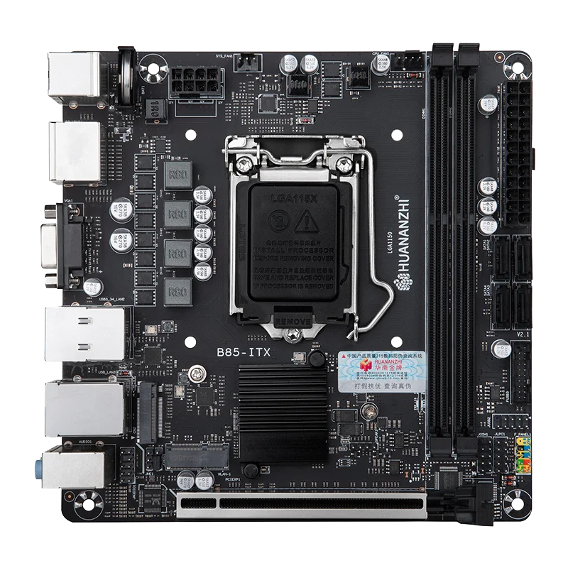 HUANANZHI B85-ITX Motherboard Set LGA1150 Intel Core i3 i5 i7 CPU DDR3 RAM M.2 NVMe Dual Gigabit LAN Mini PC Combo Mainboard