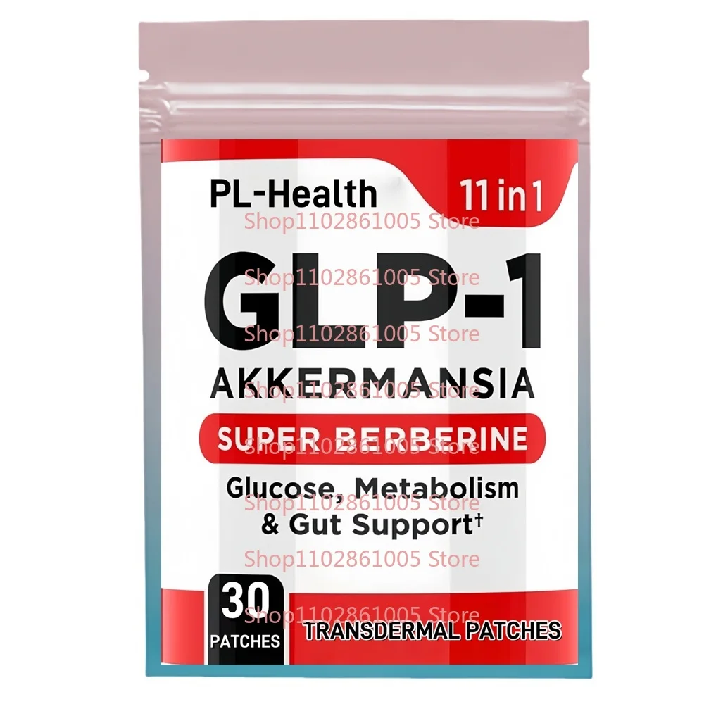 

30 пластырей GLP-1, трансмические пластыри с натуральным аппетитом Akkermansia Muciniphila, поддержка потерь гравировки, поддержка метаболизма жолоба