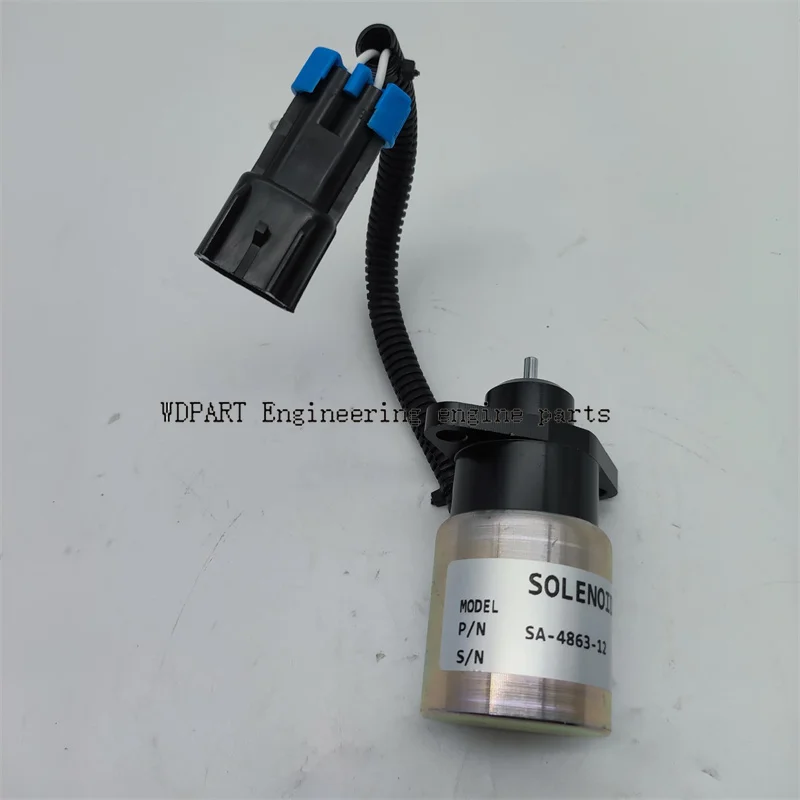 12V Fuel Stop Solenoid Actuator SA-4863-12 0175-12A5C9S for Woodward Kubota Engine shutoff shutdown valve