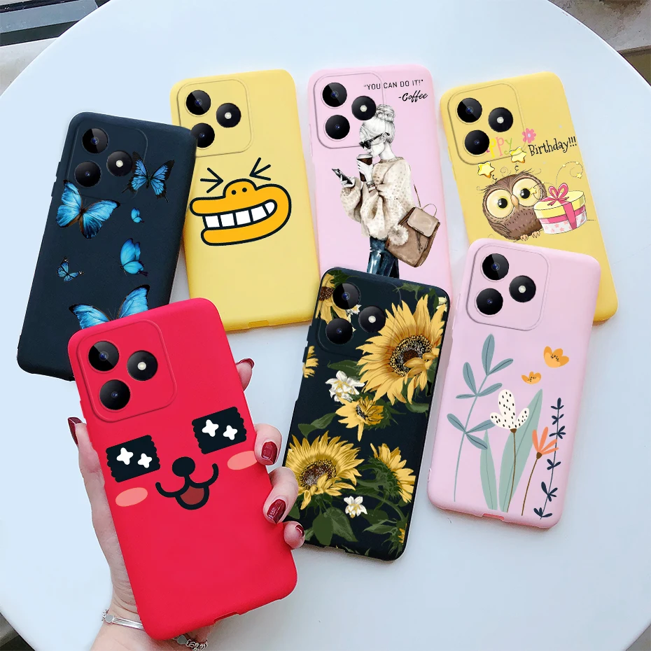 For Funda Realme Note 50 Case RMX3834 Cute Love Heart Silicone Soft Phone Case For Realme Note 50 Back Cover Note50 6.74