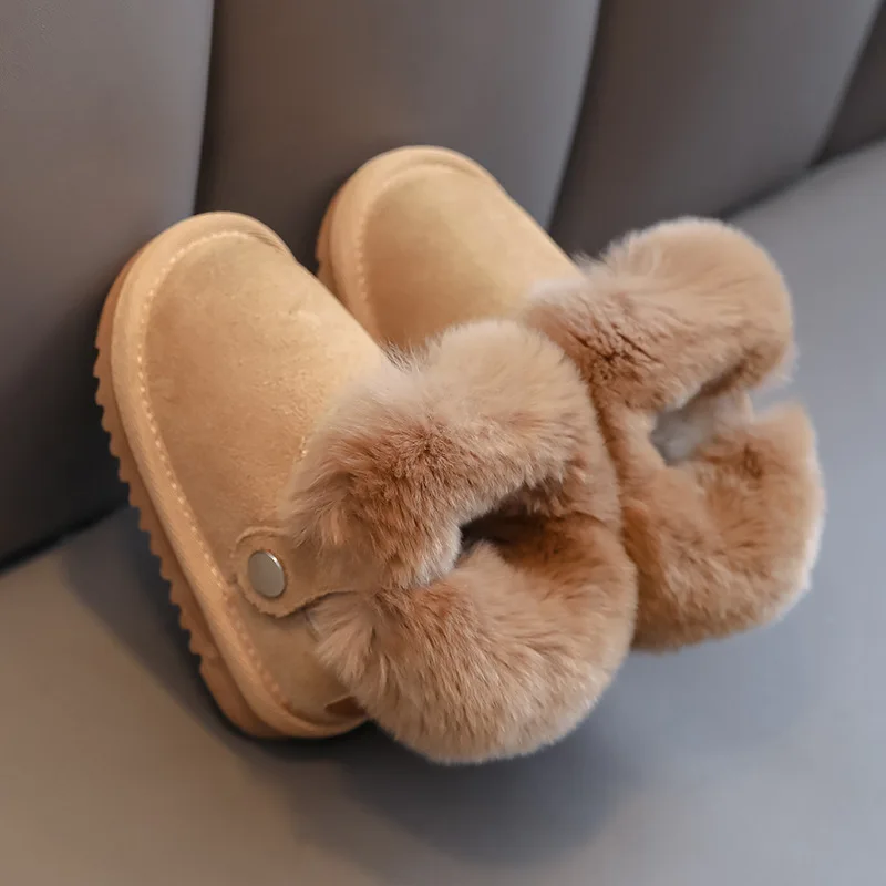 

Сапоги для девочек, детская зимняя меховая обувь, бархатные зимние сапоги для мальчиков, элегантные кожаные меховые ботильоны для малышей, обувь