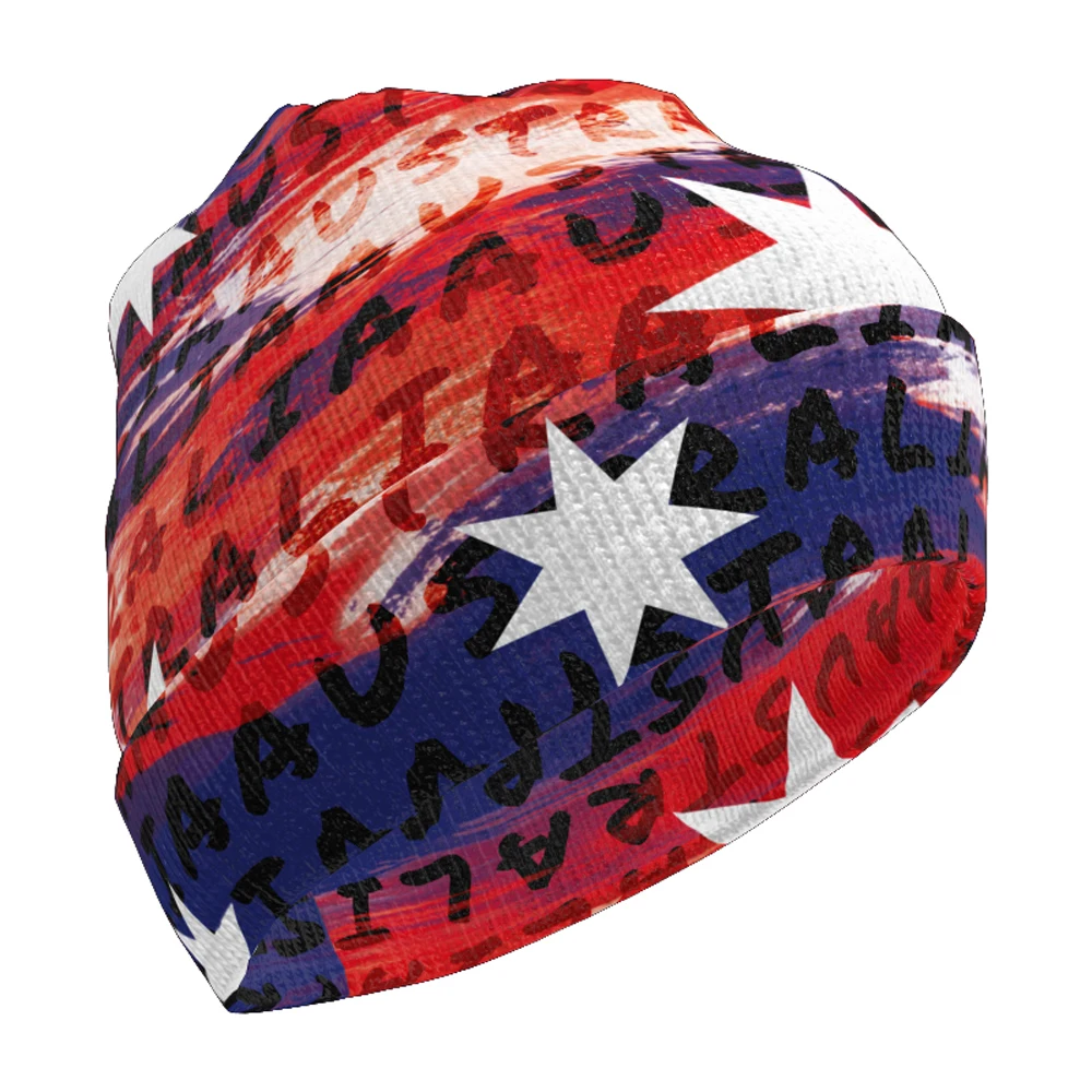 

Австралийская вязаная шапка с индивидуальным именем, зимний холодный пуловер с флагом Австралии, темно-синяя теплая шапка Au, шапка в стиле хип-хоп