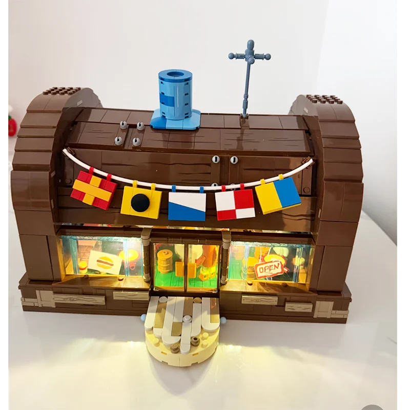 

AREAX Building Blocks Spongebob Squarepants Krusty Krab Restaurant Licensed Assembled With Six Character Figures Gift For Adults