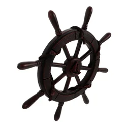 Coastal Steering Wheel Ships Wheel Wall Wooden Rudder Decoration Ocean Bathroom Hanging Sculpture