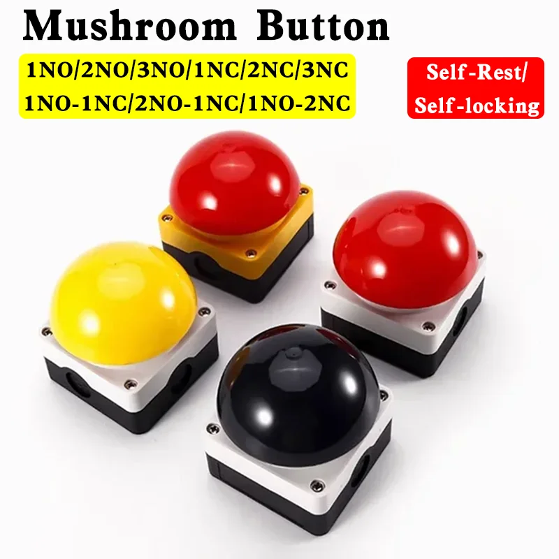 

1/5/20Pcs IP65 Waterproof Mushroom Button Self-Rest Switch Ball Pedal Hand Clap Judges Clap Light foot switch button ball pedal