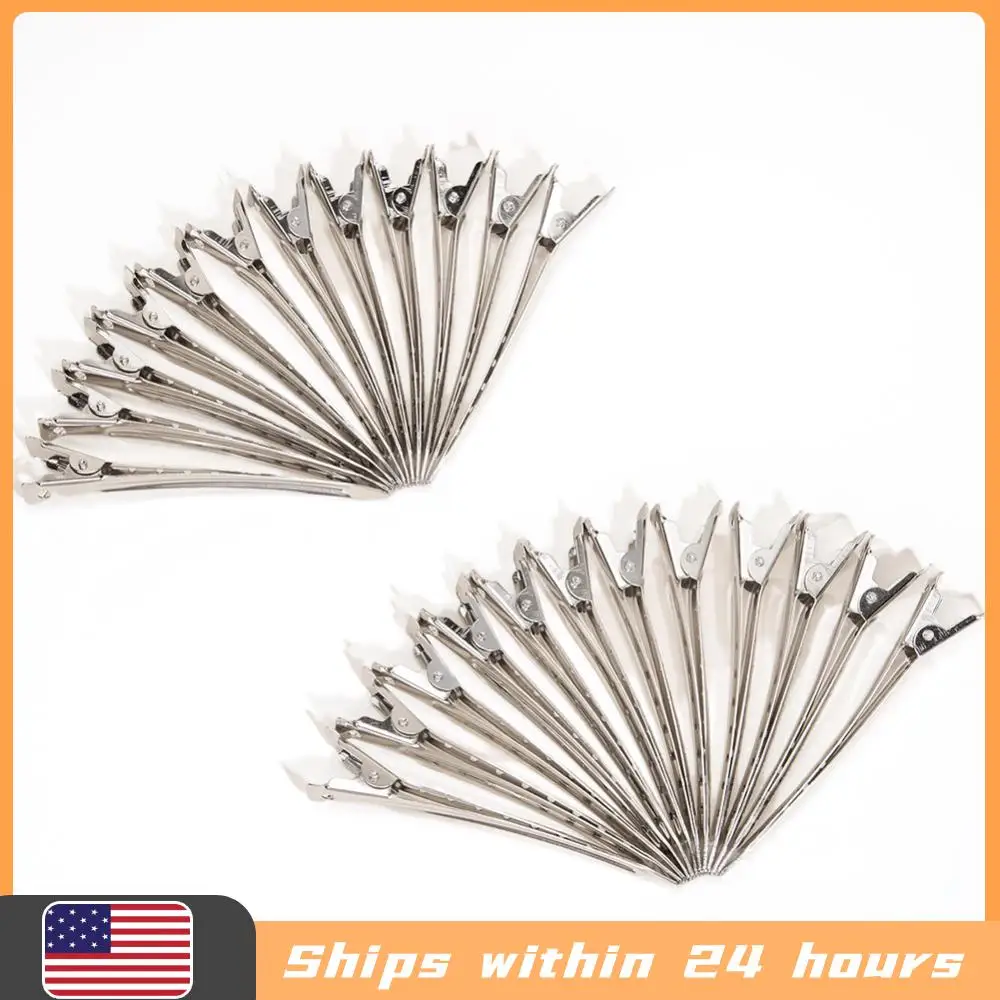 

Заколки для волос из нержавеющей стали в форме утиного клюва, 24 шт., для окрашивания волос, для густых волос, для салонов, для создания бантов, для самостоятельного использования