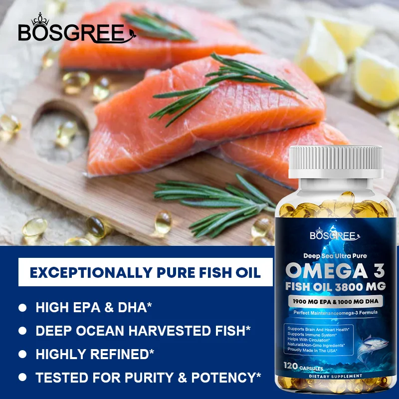 Omega 3 Fish Oil Supplement, EPA+DHA - Suitable for Heart, Liver, Eye, Brain,Joint Health-Attention,Memory,and Emotional Support - view 4