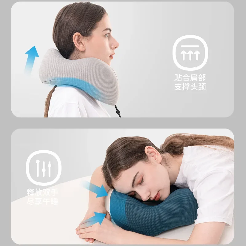 Nuovo cuscino da viaggio a forma di U con custodia in Memory Foam cuscino per il collo della scuola dell'ufficio cuscino di supporto cervicale in seta di ghiaccio