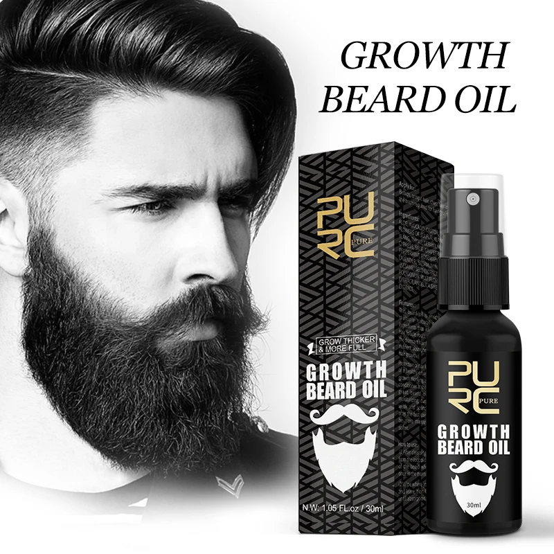 PURC-Óleo De Crescimento De Barba Para Homens, Produtos De Crescimento De Cabelo, Espessante, Nutritivo, Tratamento De Preparação De Barba, Cuidado