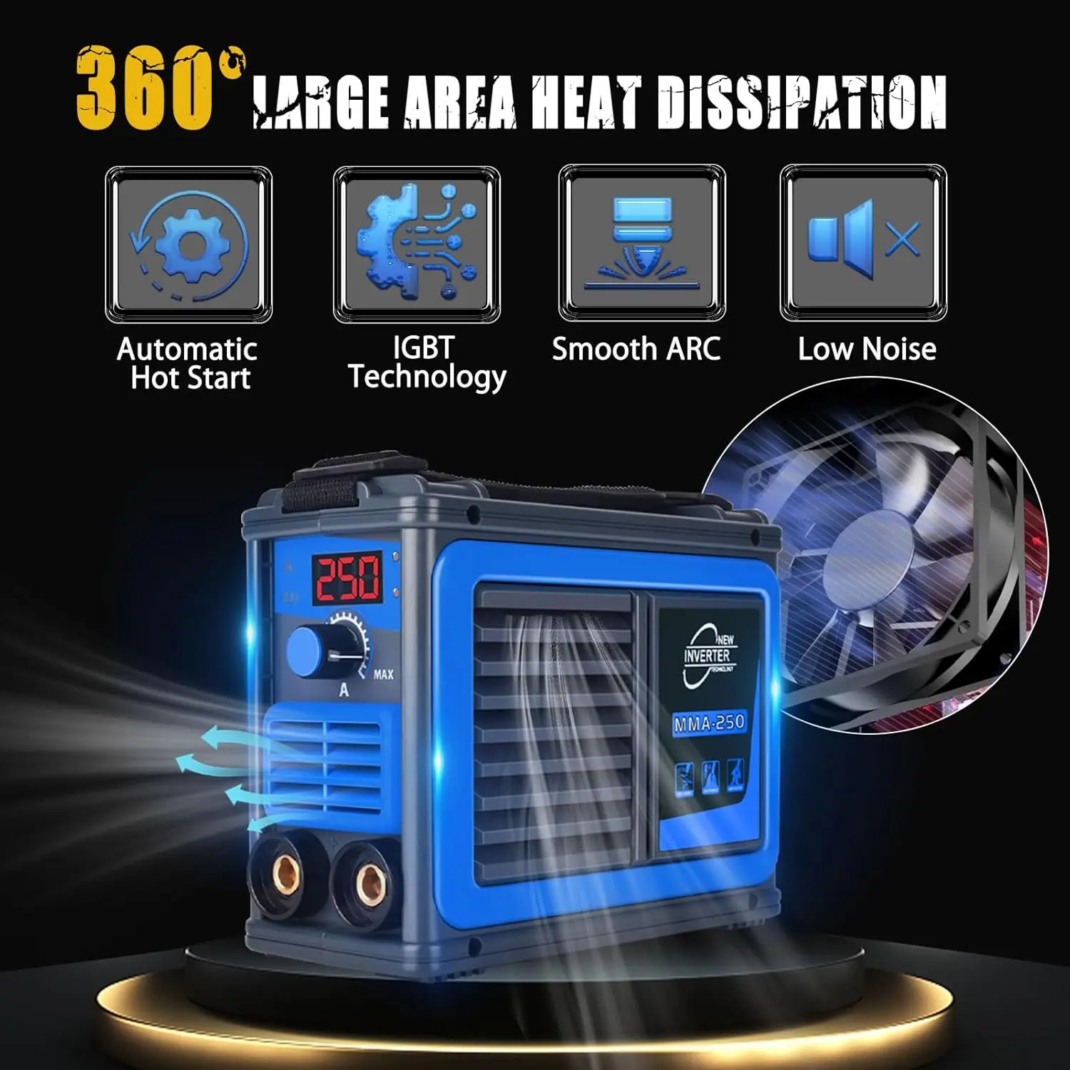 Mesin las, mesin las portabel 110V Igbt tampilan Digital Lcd ditingkatkan mesin las Mma-250A, mulai panas Arc Force