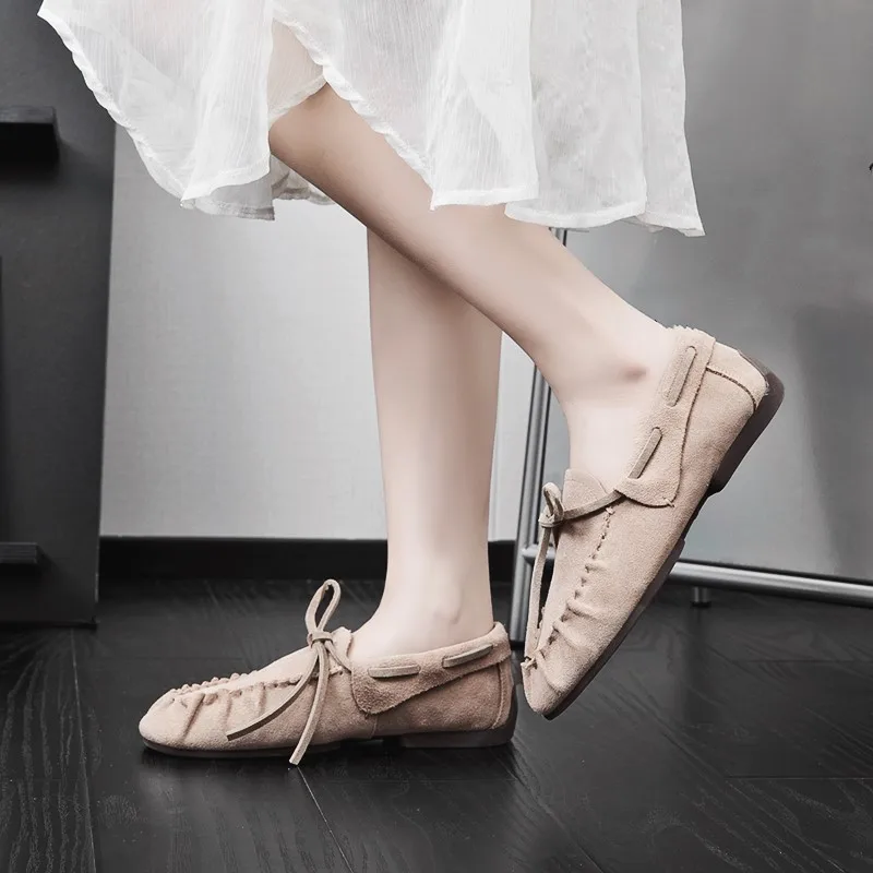 AIYUQI Damen-Loafer im britischen Stil 2026 – Neue Beanie-Schuhe aus echtem Leder für Damen, flache, rutschfeste Vintage-Slipper für Frauen – Detail 10