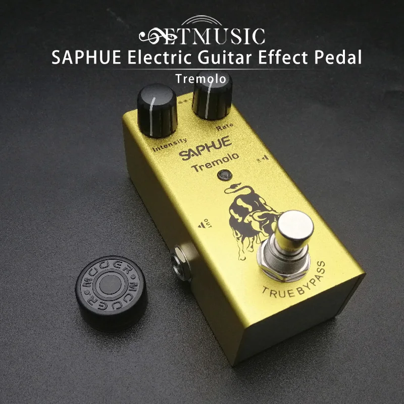 SAPHUE Electric Guitar Tremolo Intensity/Rate Knob Effect Pedal Mini Single Type DC 9V True Bypass