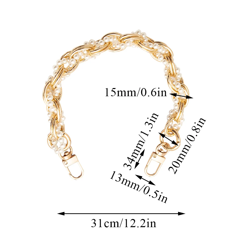 سلسلة حقيبة لؤلؤة مقلدة ، حزام حقيبة كتف واحدة صغيرة ، سلاسل قصيرة رائعة لحقيبة اليد ، محفظة استبدال مقابض الأحزمة