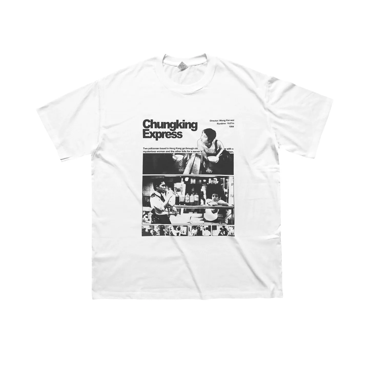 Chungking Express Vintage Film-T-Shirt Wong Kar-wai Hong Kong Kino Grafik-T-Shirt Herren Damen Baumwolle Streetwear Harajuku Kurzarm-Oberteile