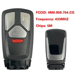 CN 008143   OEM Uninitializowany klucz o wysokiej konfiguracji Odpowiedni do oryginalnego pilota Audi 433Mhz 5Mchip 4M 0959754 CG Keyless GO