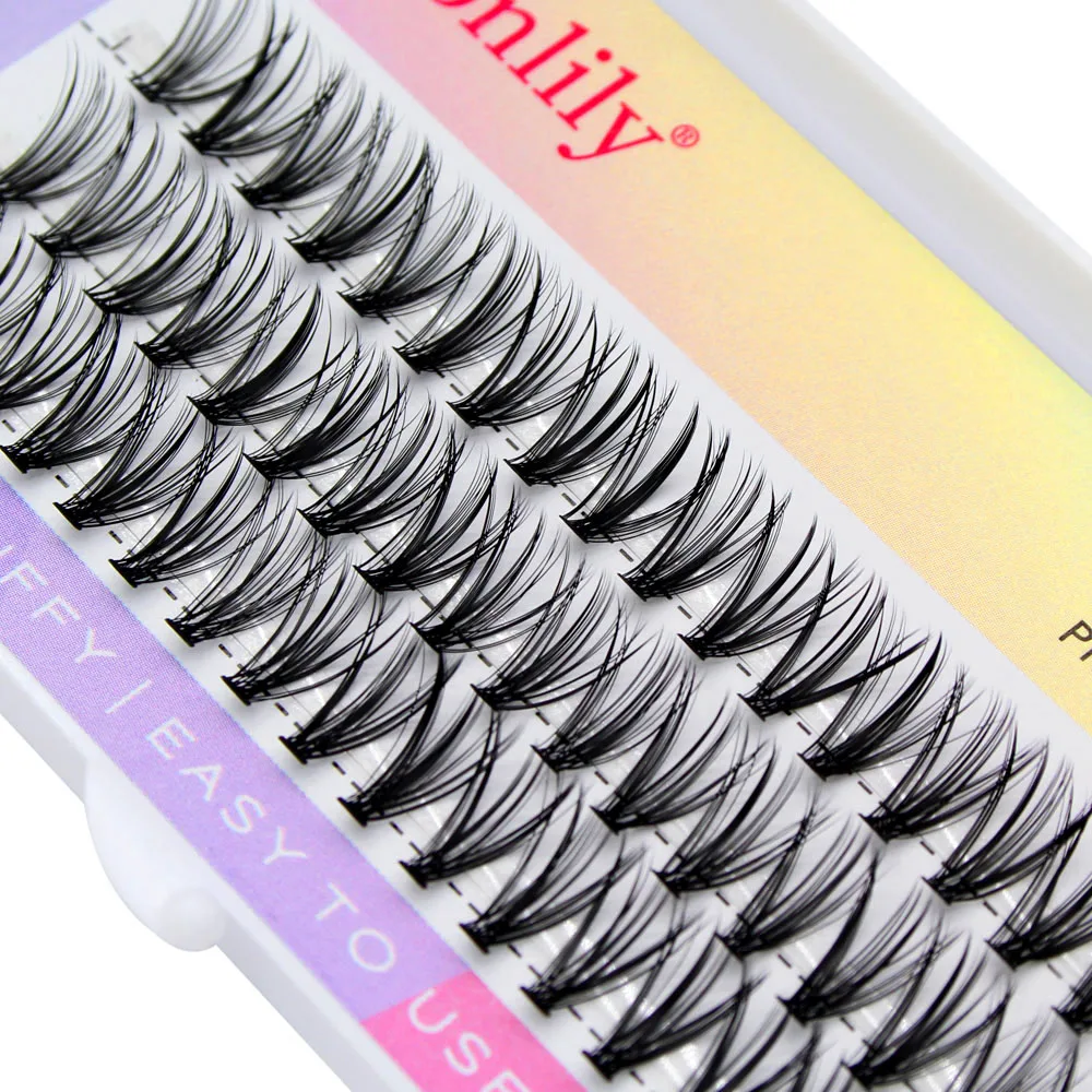 Moonlily Premium Silk Cluster Eyelashes Extensions High Quality Natural Long 3D Volume Effect Faux Bunche Individual Makeup Lash